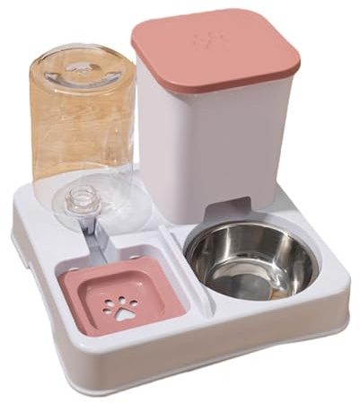 Alimentador de alimentos de gran capacidad, dispensador de agua 2 en 1 y cuenco para perros pequeños y gatos, automático para riego diario, dispensador de gatos