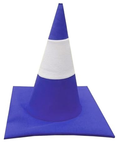 misppro Verkehrskegel Hut für Erwachsene Kopfbedeckung Geburtstag Performance Cosplay Blau