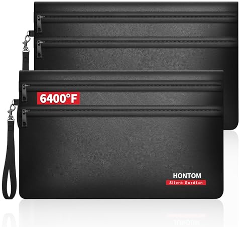 Hontom 2er Pack Geldtaschen Banktasche aus Kunstleder(28x19cm,6400℉)