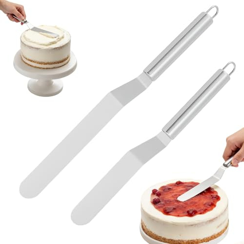 2 Stück Winkelpalette Edelstahl Set,Winkelpalette Torte,Tortenspachtel