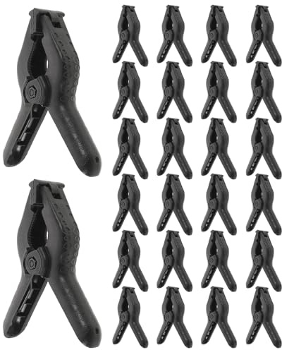 UTHCLO 20 Morsetti a Molla in Plastica Neri 4 Pollici – Clip a Ganasce per Impieghi Gravosi Antivento per Fondali, Coperture Piscina e Giardinaggio, Set da 20 Pezzi per Fissaggio