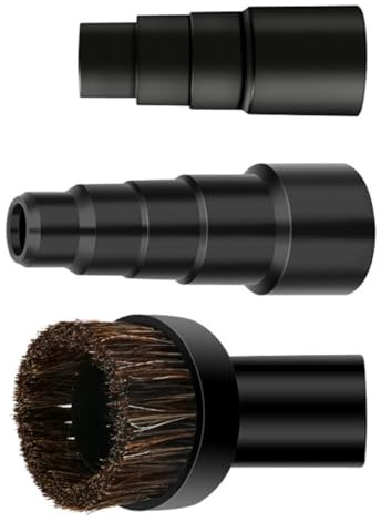 Abaodam Universeller Staubsaugeradapter 3 Stück 23mm bis 50mm Kunststoff Schlauchadapter mit Bürstenaufsatz für Reinigungsschlauch und Staubsaugerdüse in Schwarz