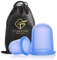 Funxim Schröpfgläser Silikon 2 Stück, Silikon Schröpfen Cups Massagegeräte tools set, BPA freies Schröpfglas Cellulite Gegen Verspannungen für Körper - mit Aufbewahrungstasche (Blau (2 Pcs))