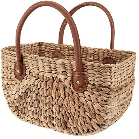 SIDCO Einkaufstasche Wasserhyazinthe Shopper Korb Tasche Einkaufskorb Natur