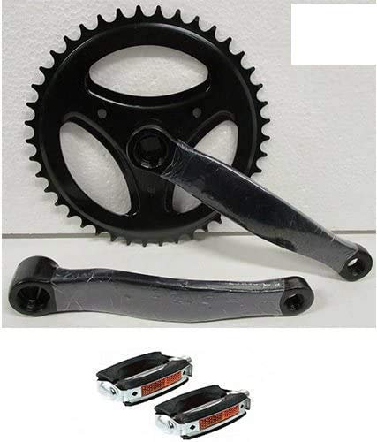 UNION / GAVO Guarnitura Corona + Pedali Bicicletta Singola a Perno Quadro 42 Denti Bici Bike