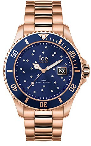 ICE-WATCH - Ice Steel Blue Cosmos Rose-Gold - Montre Rose-Gold pour Femme avec Bracelet en Metal - 016774 (Medium)