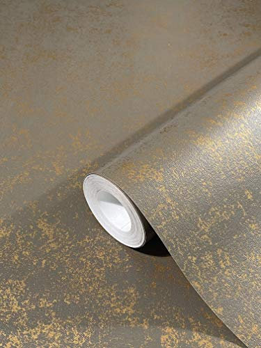 Gold Brown Wallpaper Concrete Look Non-Woven Wallpaper for Living Room or Bedroom Made in Germany 10,05 x 0,53m New 31755