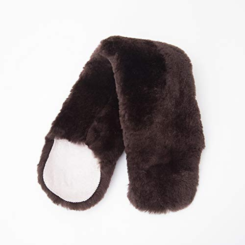 Merauno® Echt Lammfell Gurtschoner Bauchgurtschoner für Westerngurt Dressurgurt Rundum echtes Fell für Ihren Sattelgurt echte Lammwolle (Braun, 70 * 12cm(L*B))