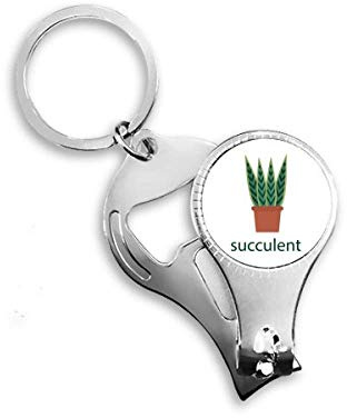 Cactus Pianta in vaso Grasse Verde Unghie Nipper Anello Portachiavi Apribottiglie Tagliatore