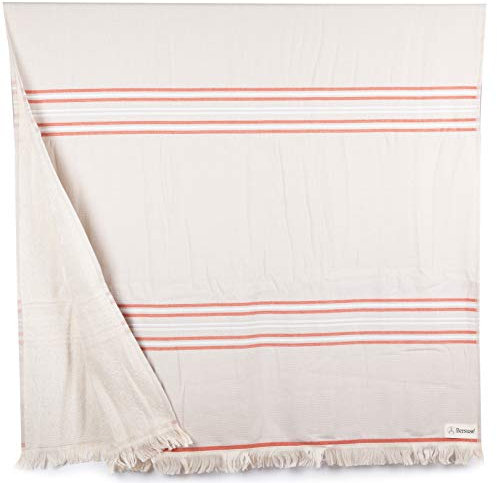 Bersuse 100% Algodón - Lagos Toalla Turca - Fouta Toalla de Felpa - 90X170 cm, Ladrillo
