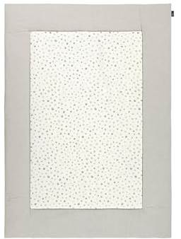 Alvi Krabbeldecke 100x135cm, waschmaschinengeeignet, trocknergeeignet, weich und bequem, mit bunten Motiven, für Babys Aqua Dots - Beige