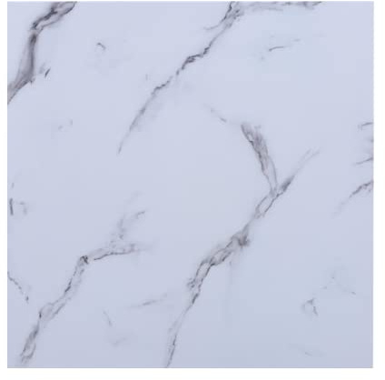 Euro Tische Glasplatte für Kaminofen und Tischplatte in 80x80cm Facettenschliff, Schutzplatte mit 6mm ESG Sicherheitsglas, Funkenschutzplatte, Glasboden für Kamin (Marmoroptik Weiß)