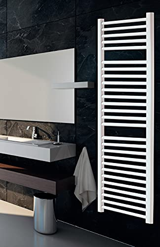 Radiador Toallero Salida Lateral Circuito de Agua Clasic Blanco 800x550x500 mm con vávlula y detentor Secatoallas para Baño con Toma Lateral para Tubo de Cobre de 15 o Tubo Multicapa o Pex de 16
