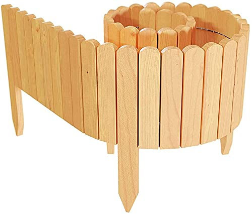 Gartenzaun Zaunelemente Miniatur Deko Outdoor Palisade Langlebiger Holzrand Gartenzaun Holz für Blumenbeete Rasenpfade llxyzrzbhd168(Color:Brown;Size:100×40cm)