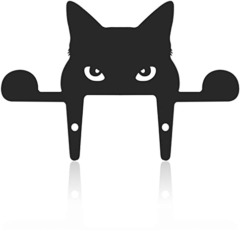 Gartenkatzen-Kunststatue, schwarzes Acryl, dekoratives Geschenk, Vogelabwehr, Tier-Silhouette, Gartenstecker