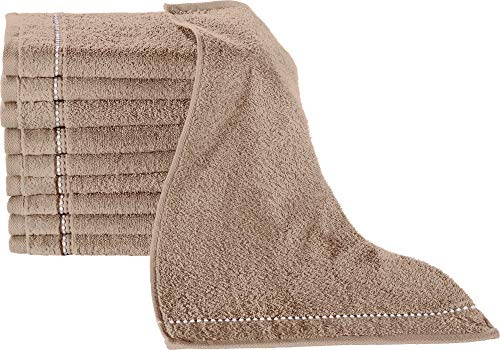 Erwin Müller Walk-Frottier Gästetuch 10er-Pack Mannheim Uni beige Größe 30x50 cm - schnell trocknend und extra saugstark, kuschelig weich, farbenfroh, 100% Baumwolle