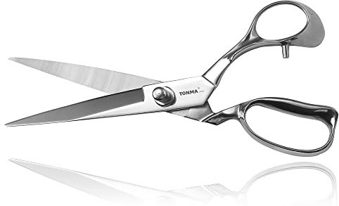TONMA - Forbici da sarto, realizzate in Giappone, 30,5 cm, professionali, da sarto, per tagliare tessuti, in acciaio inox resistente per pelle, finitura a specchio