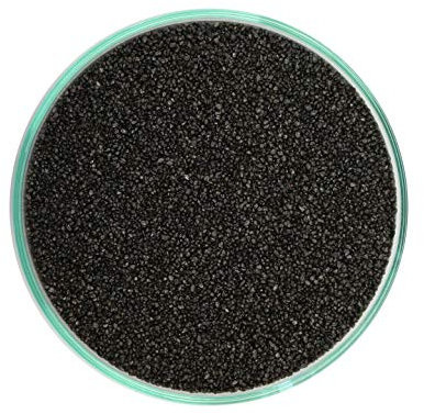 WYSKONT Aquarium Sand Gravel 10 kg - Fish Tank Natural Substrate and Decoration - Natural Fertilizer for Plant Growth - 100% Safe for Live Organisms - Black Grain Size 0.6-1.2mm