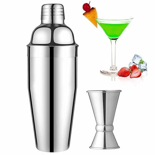 Set per la preparazione di cocktail, shaker da 750 ml con accessori da bar, shaker per bevande Martini in acciaio inossidabile per uso alimentare, ideale per cocktail a casa e bar