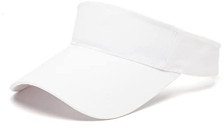 Hileyu Sun Visor Hat Adjustable Baseball Cap Long Peak Thicker Sweatband Sun Visors for Women Men Golf Fishing Tennis Running Cycling Outdoor Sports (White)