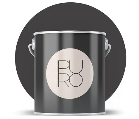 Livingwalls PURO Premium Wandfarbe c1000 - Malerfarbe mit sehr hoher Deckkraft - matte hochwertige Innenfarbe in Schwarz - 1l