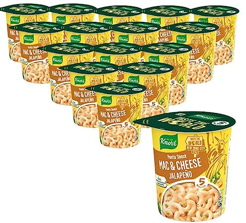 Knorr Taste the World Pasta Snack Mac & Cheese Jalapeño leckere Instant Nudeln fertig in 5 Minuten 62 g 16 Stück