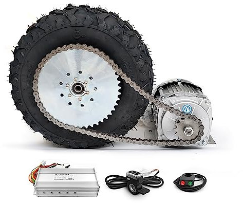 L-faster 48V 500W 750W Entraînement par chaîne 14,5 Pouces Brouette Chariot Brushless Motoréducteur Roue Kit (48V750W Max 7kph)