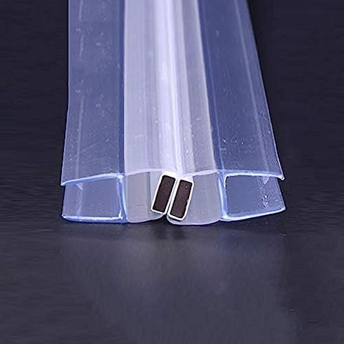 2 Stück Duschwand-Dichtungsgummi, Duschwand-Dichtungsstreifen, Mit Magnetischer, Transparenter PVC-Duschwand-Türdichtung Für 6/8/10/12 Mm Glas, Magnetischer Silikonstreifen Für Gehärtete Badezimme