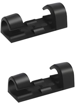 Sticky Cable Tidy Clips Organisers, Self Adhesive Cable Holder, Wall Clips - Black, 60 Counts - Small