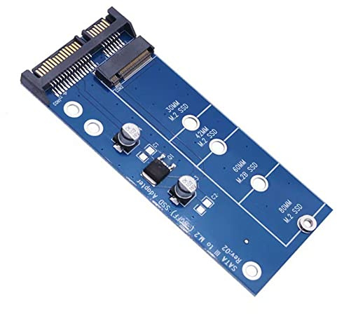 Wlauqueta Adapter NGFF M.2 M2 auf SATA 3 Adapter M.2 auf SATA Adapter SSD M2 auf SATA Adapter D' B Key Support 30/42/60/80mm blau