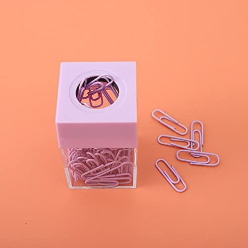 Magnetischer Büroklammer-Spender, Absorptionsbox, Büroklammer-Halter, magnetische Absorptionsbox, Büroklammerspender für Schreibtisch, Büro (lila)