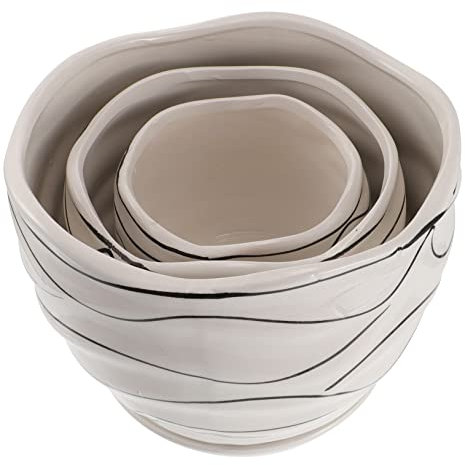Sosoport 3pièces Pot De Fleurs avec Plateau Lot de Pots Spirales pour Bureau Balcon Et Jardin