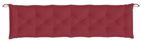 Gecheer Gartenbankauflage, Bankauflage, Sitzkissen Outdoor, Polsterauflage Bankpolster, Bankkissen, Weinrot 200x50x7 cm Oxford-Gewebe