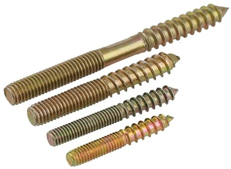 Doppelseitige Schrauben, Holz-Holz-Dübelschrauben, M6 M8 Stockschrauben, doppelseitige Gewindeschrauben, Holzschrauben, Möbelbefestigung, selbstschneidende Schrauben, Farbe verzinkt(M8x55 50pcs)