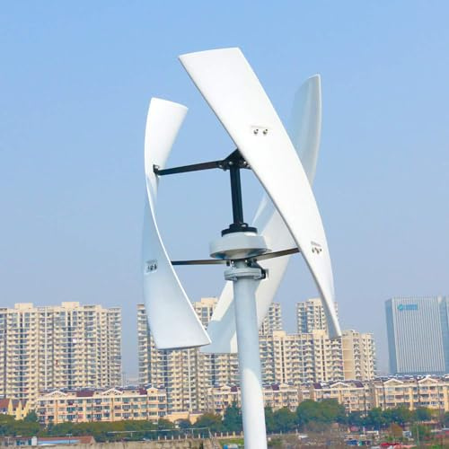 FANYING Aerogenerador Magnético Vertical Silencioso 5000w 3 Aspas para Hogar Kit Completo de Aerogenerador Autoconsumo Vertical 12v 24v, para Terraza, Marina, Barco,24V