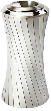 Poubelle Extérieure Cendrier 2 In 1 Standmülleimer Edelstahl Metall Mülleimer Kommerzieller Aschenbecher Mülleimer Recyclingbehälter Ordures Déchets Extérieur(Silver)