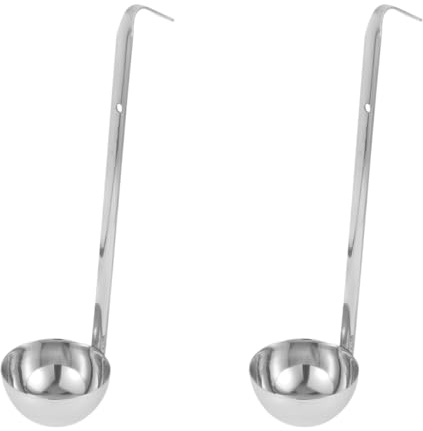 CONGARTENO 2 Pz Mestolo In Acciaio Inox Con Gancio Mestolo Per Salsa E Cucchiaio Da Servire 90 Ml Cazzuola Per Pentole Calde Per La Cucina