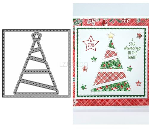 Christmas Tree Background Board Metal Die Cuts for Card Making | Cutting Dies Kit for Paper Scrapbooking Supplie DIY Stencils for Album Photo Frame Party Wedding Festivals Emboss Decoration