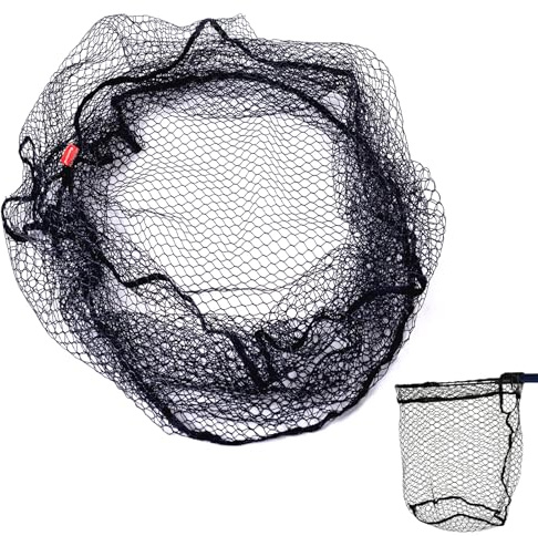 Rubber Coated Replacement Fishing Net,32inch Deep Net Hook Resist Landing Nets for Catfish Salmon Pike Musky