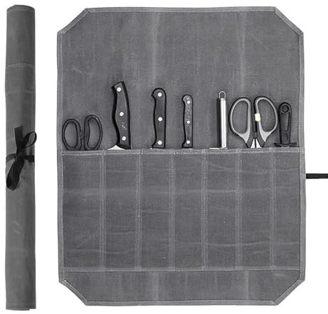 KSVFTB Chef Knife Roll Bag with 7 Slots Storage for Kitchen Tools and Camping