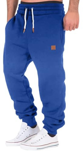 Herren-Chinohose, Stretch, normale Passform, schmale Passform, Trainingshose mit Kordelzug, Arbeitshose, einfarbig, Freizeithose, stilvolle Jogginghose, Herren-Hose, Outdoor-Jogginghose, blau, M