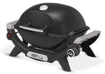 Weber Q 1100N barbacoa de gas, superficie de cocción de 42 x 31 cm, barbacoa portátil, 1 quemador, tapa y carcasa de aluminio fundido - Negro (1501925)