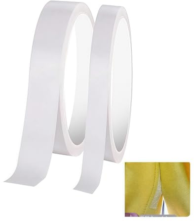 Aifrymne 2PCS Multipurpose Sticky Fabric Tape - Double-Sided Adhesive Cloth Tape for Quick Clothing Repairs, No Sew No Iron Hemming Tool, for Alterations, Arts & Crafts (1 Roll/12m)