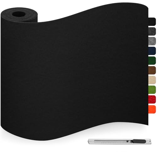 Protector Patas Sillas Fieltro Adhesivo Muebles Negro, 40x200cm 3 mm Grosor Almohadillas de Fieltro Autoadhesivo, Antideslizante Protector Patas Muebles, para Patas de Silla, DIY