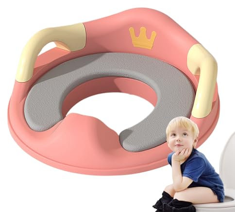 Toilettentrainer – Kunststoffrahmen, rutschfest & gepolstert | Kinder-Toilettensitz mit Griff für sicheres Training, tragbare Lösung für Badezimmer, Reisen, Ausflüge mit Kleinkindern
