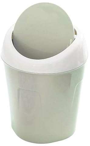 KYUEPONG Poubelle, corbeille à papier, mini poubelle de bureau à couvercle pivotant, poubelle de bureau en plastique, petite corbeille à déchets for table basse, organisateur peu encombrant