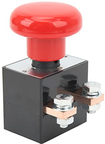Taruor Interruttore Pulsante di Arresto di Emergenza 220 250A 12 Foro 50 Mm per Carrelli Elevatori per Costruzione in Rame ABS