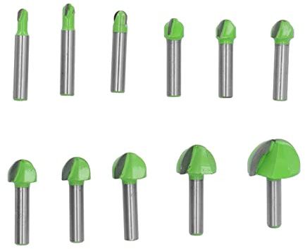 Kit de brocas para enrutador de punta redonda, juego de brocas Cov de carburo, mango de madera de 8mm para puertas, estantes de cabina, carburo con 11 Uds., 11 Uds.