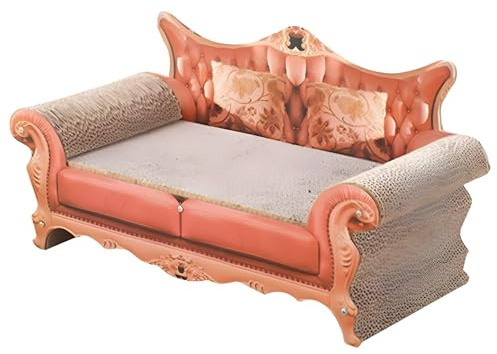 Deccart Katzenbett Rose aus Karton mit Kratzpappe - Katzensofa als Schlafplatz für drinnen - Dekoratives Kratzmöbel zur Krallenpflege und Entspannung für Katzen