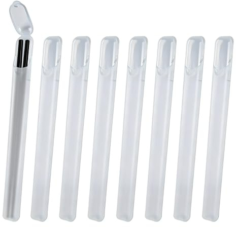 Diakey Essstäbchen-Etui mit Öffnung oben und seitlich, Reise-Essstäbchen, tragbarer Strohhalm, Tragebox für wiederverwendbare Utensilien, 26,5 x 2,5 cm, transparent, 8 Stück